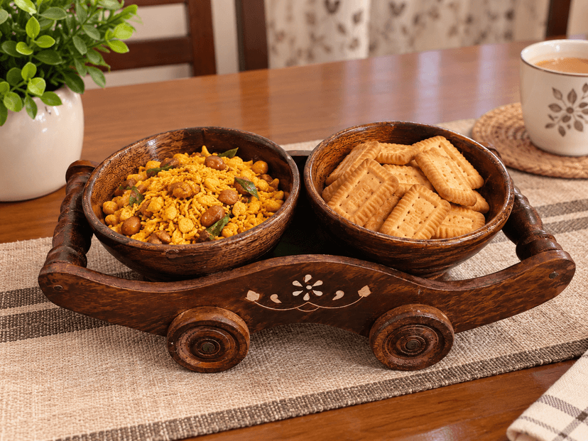 Wooden Serving Tray For Tea & Coffee - Image 1
