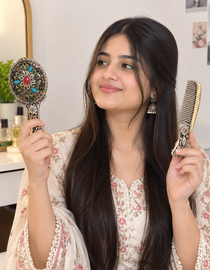 Hand Mirror With Com Set - Image 1